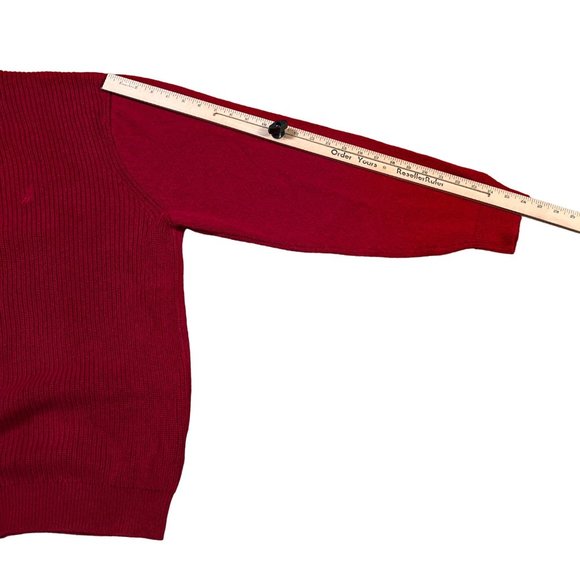 NAUTICA Sweater Men's L/S Shaker Stitch 1/4 Button Up High Neck Pullover Red 2XL - Picture 5 of 11